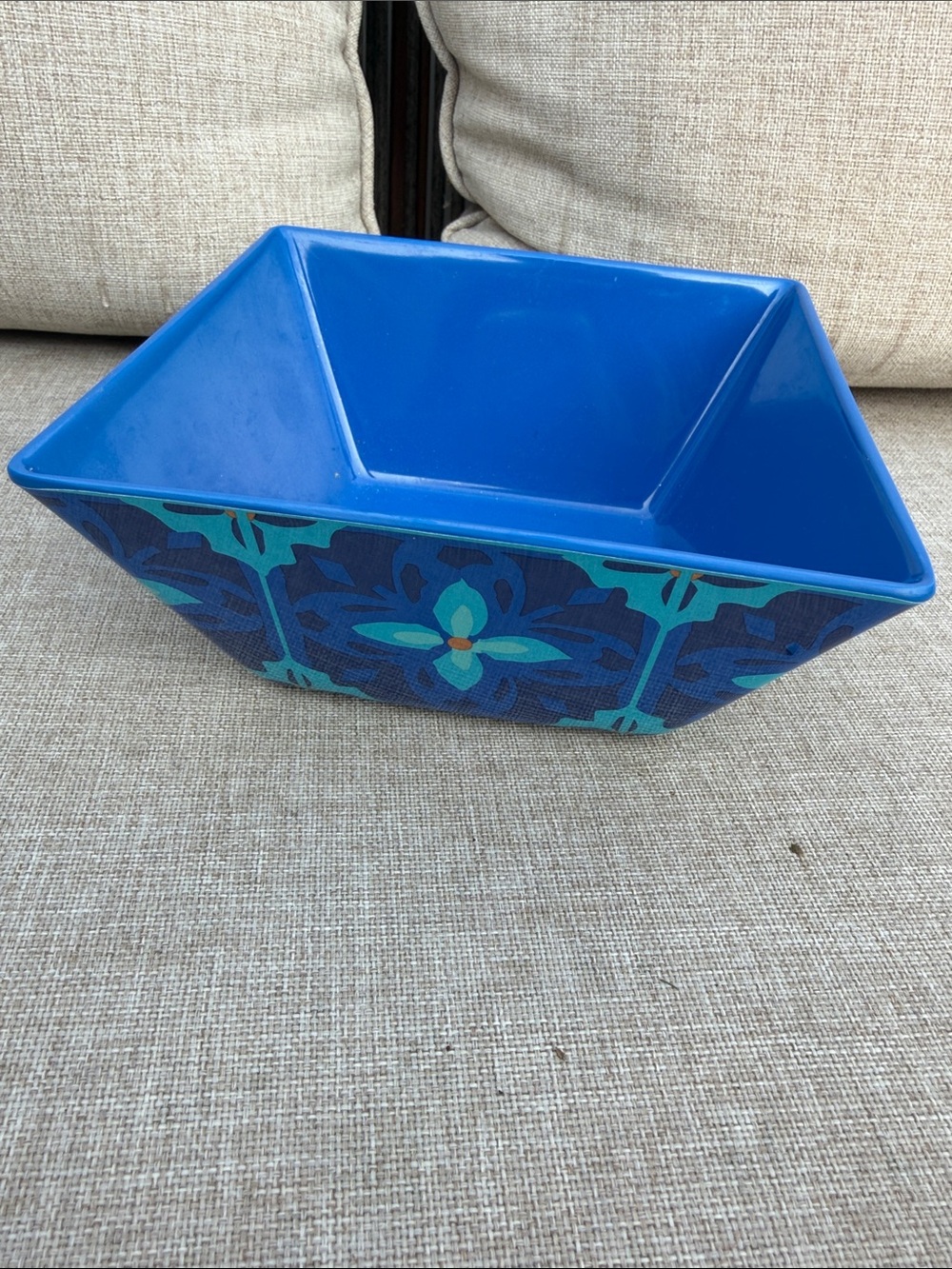 Blue Decorative Melamine Serving Bowl